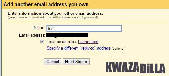 Add email address to send from gmail